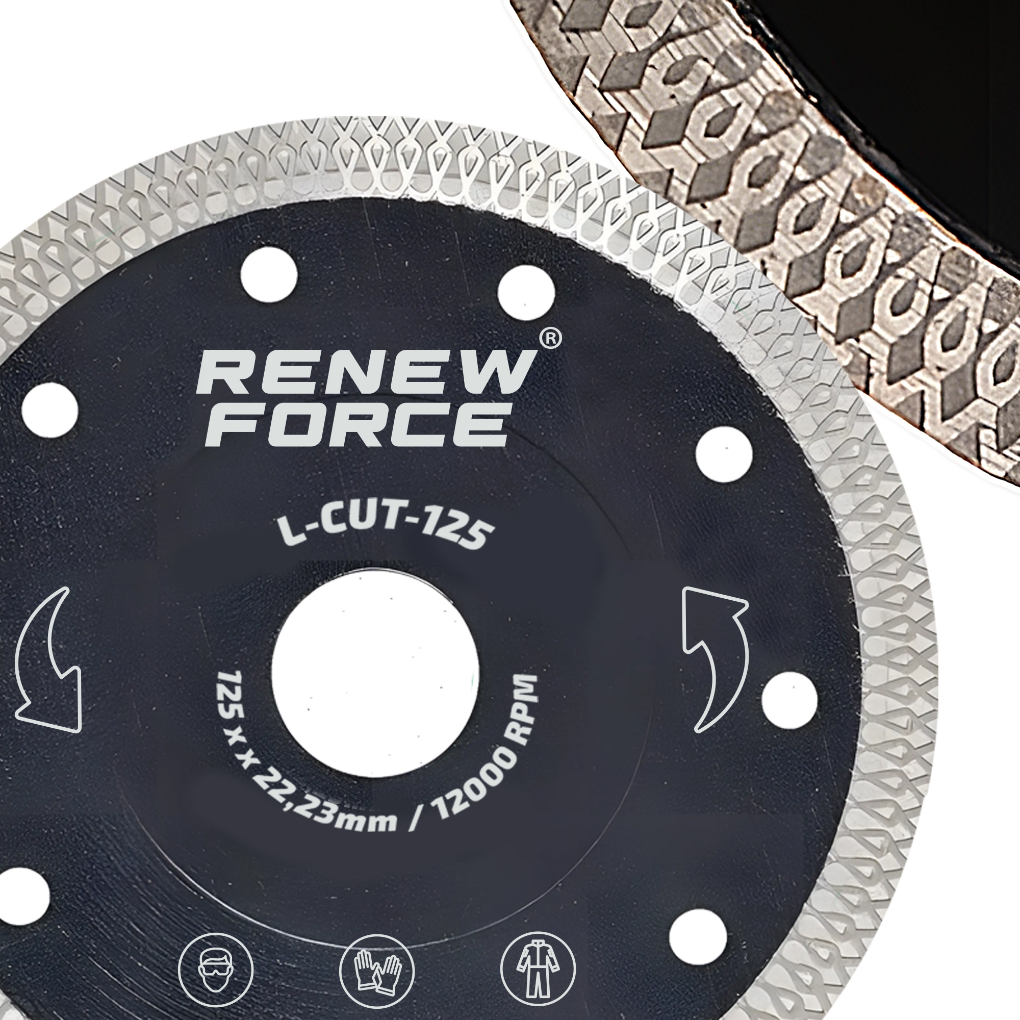 TARCZA DIAMENTOWA DO CIĘCIA GRESU PŁYTEK KAMIENIA CERAMIKI SPIEKU 125MM 1.4