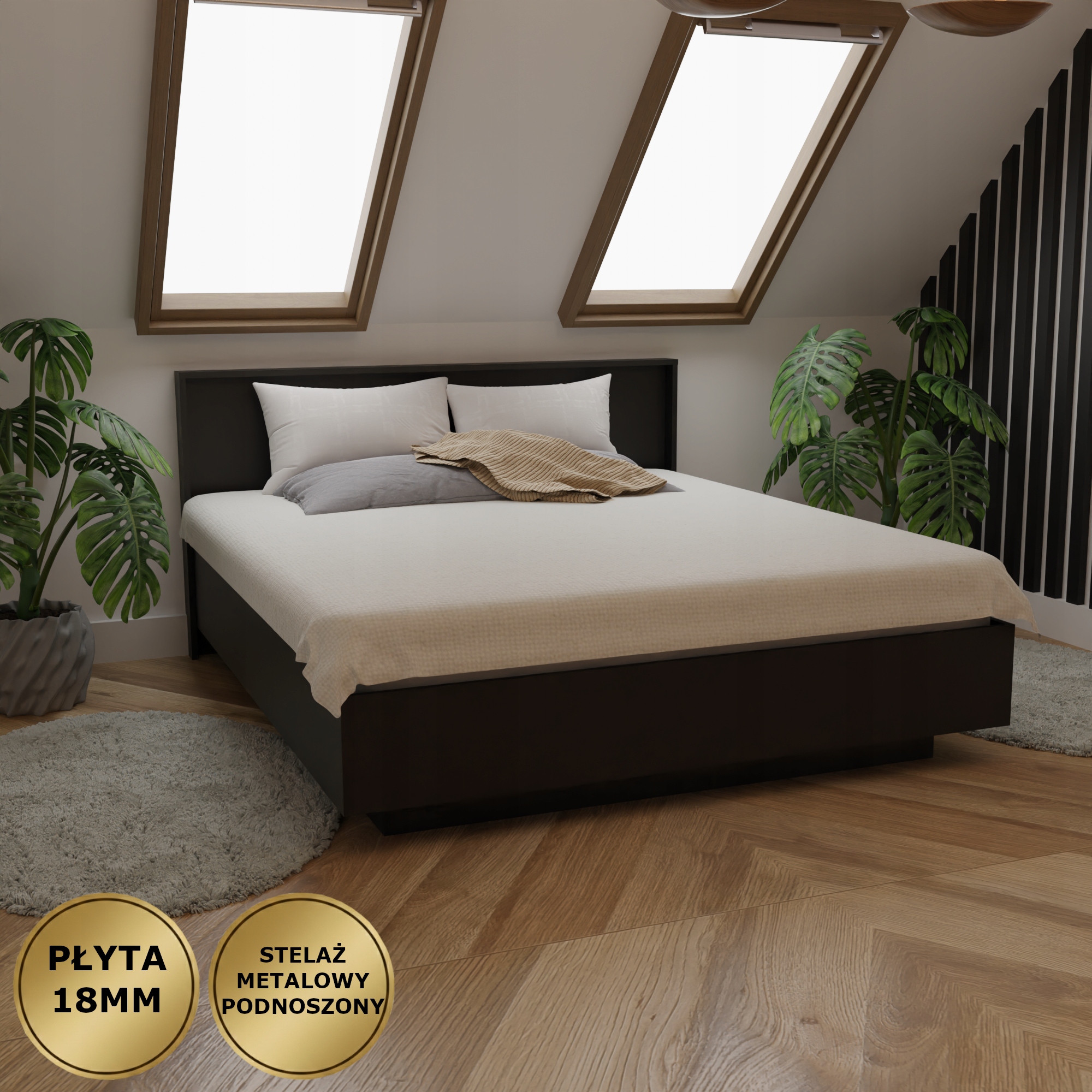 Levitující Postel Olivia 180X200 Kovová Konstrukce Zvedací Deska 18 MM