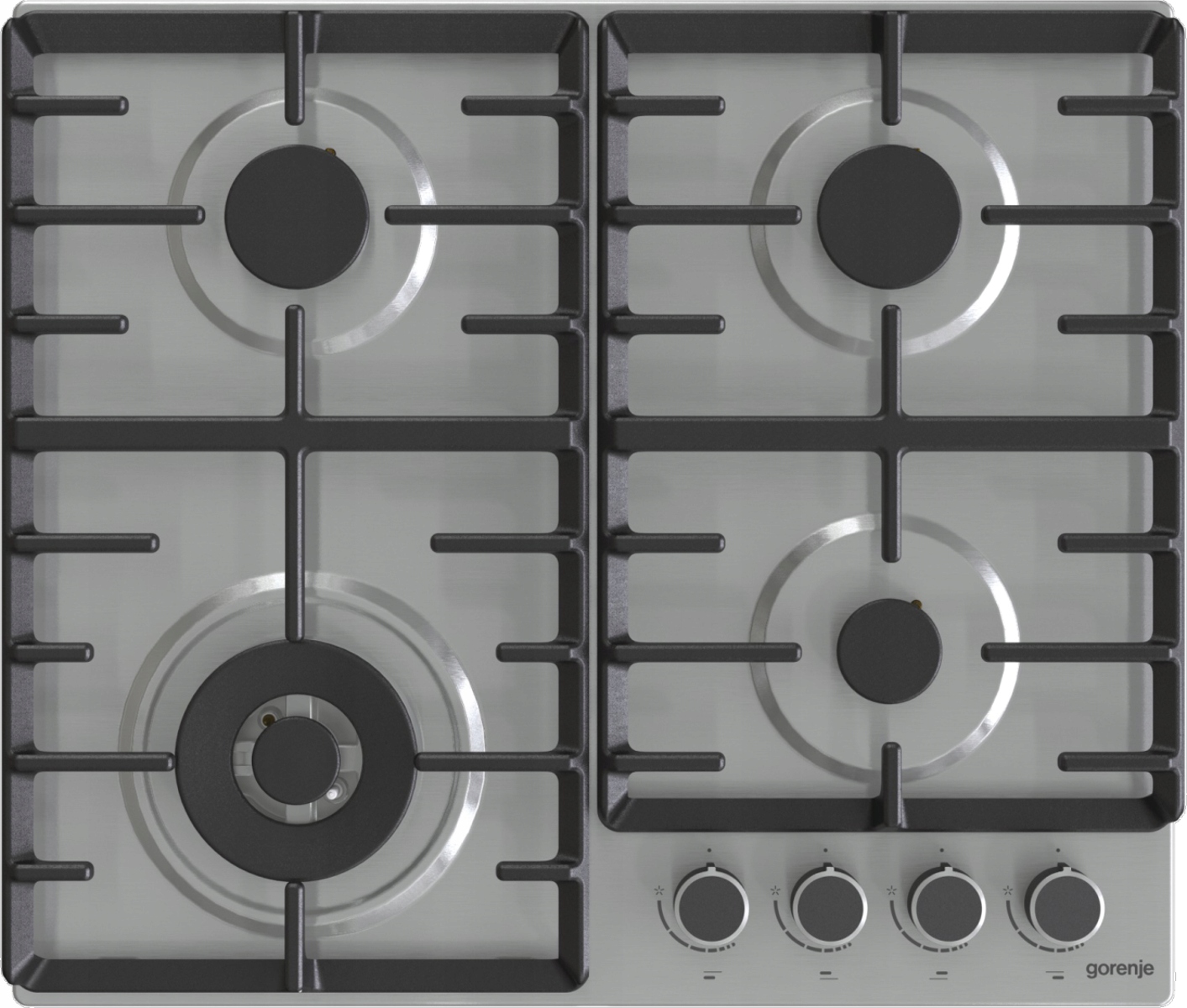 

Płyta gazowa Gorenje GW642ABX Żeliwny ruszt Stal