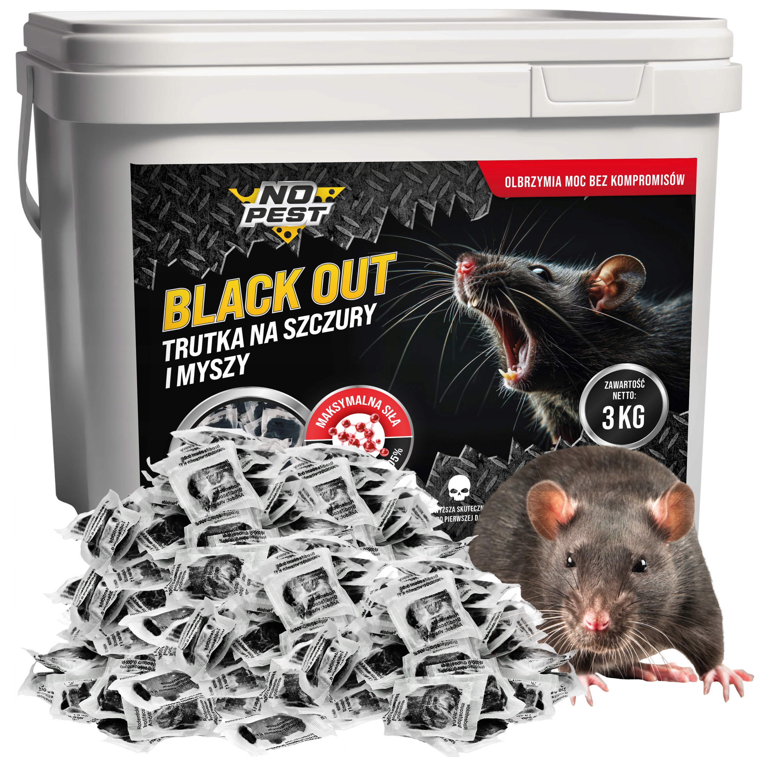 Trutka Trucizna Na Szczury Myszy Gryzonie Mocna Czarna Pasta No Pest 3KG