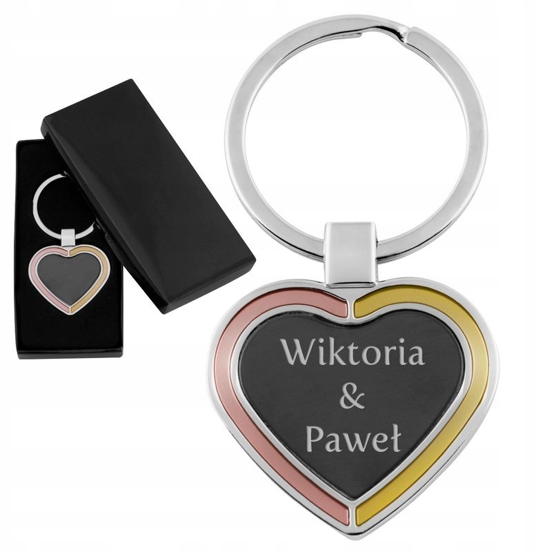 

Brelok do kluczy czarne serce Grawer walentynki
