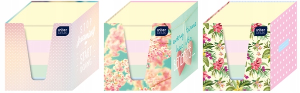 Biurowe KARTECZKI SAMOPRZYLEPNE Kostki Klejone Mini NOTATNIK Pastel 90X90Mm Kolor Wielokolorowy