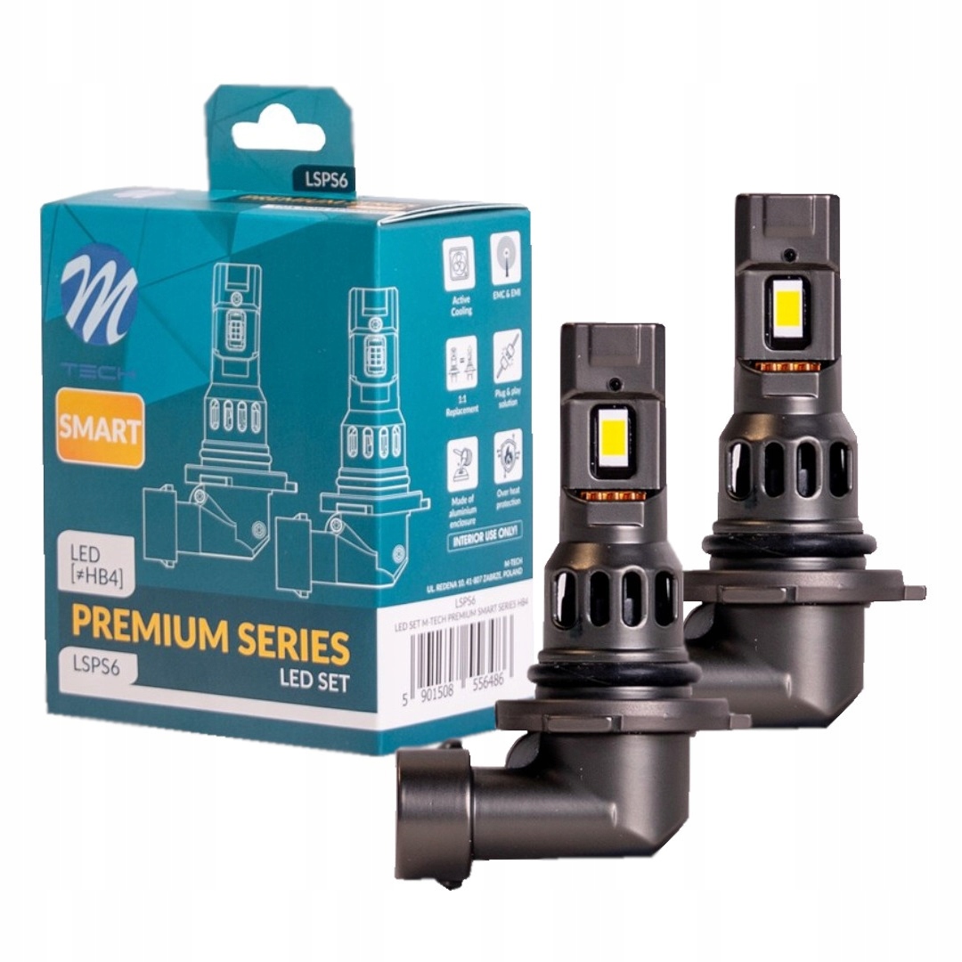 Żarówki HB4 Led Premium Smart Canbus Plug & Play Chłodzenie Aktywne