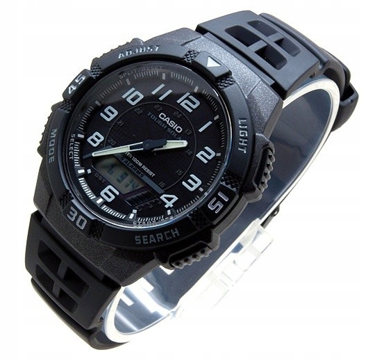 Sportovní Pánské Hodinky Casio AQ-S800W-1BVEF Solární WR100 Led Box 42 mm