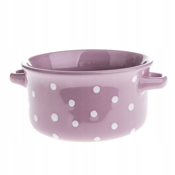 

Miska ceramiczna z uszkami fiolet kropki miseczka