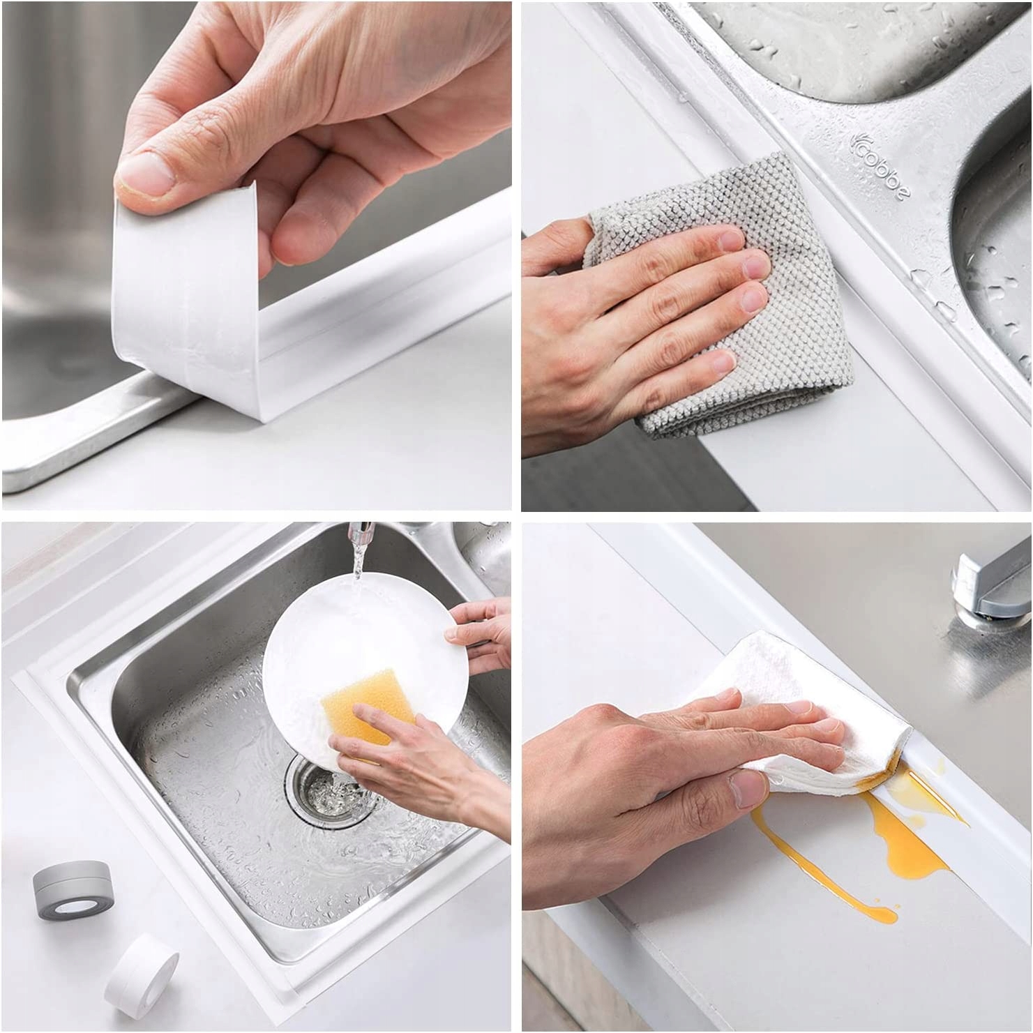 SAMOPRZYLEPNA TAŚMA USZCZELNIAJĄCA DO ŁAZIENKI, DO KUCHNI, TOALETA PODŁOGA Długość 320 cm