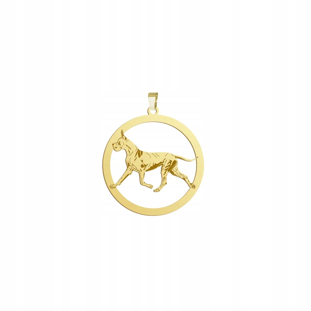 Zlatý přívěsek se psem Německý pes 925 Dárek Žena Gravírování Bonus