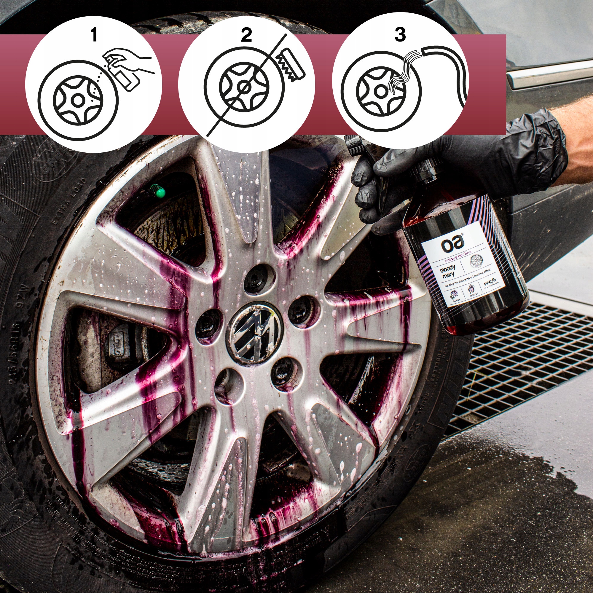 Środek żel do czyszczenia felg samochodowych EFEKT KRWAWEJ FELGI OA 250 ml Stan opakowania oryginalne