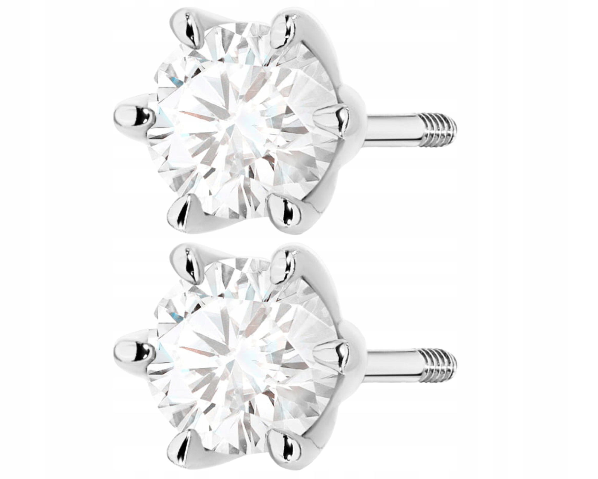 Náušnice Bílé Zlato 585 Brilianty Diamanty Šroubovací Tyčinka Dárek Výročí