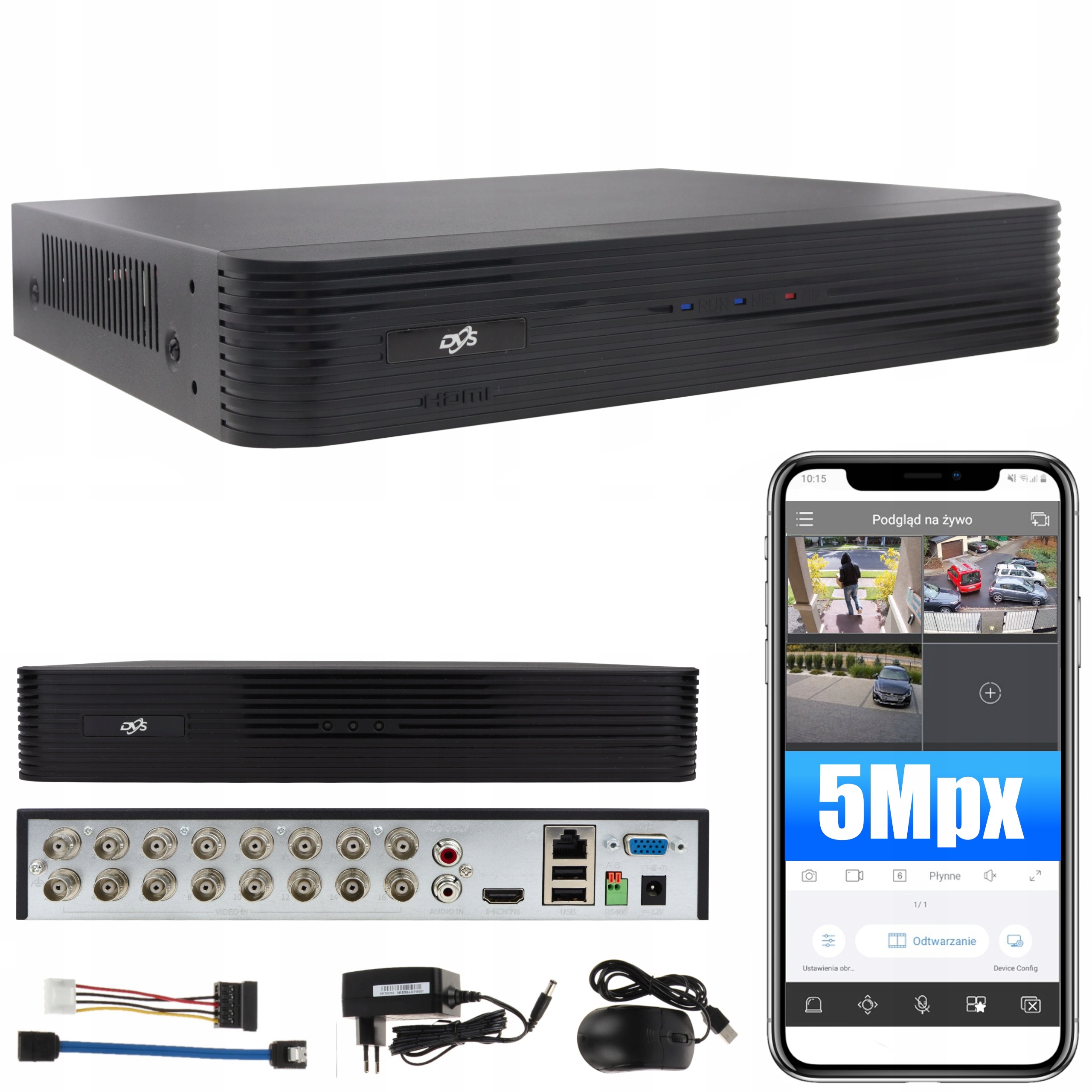 Záznamník Pro Analogové Kamery Max 16 Kanálů Do 5 Mpx Místo Pro 1 Disk