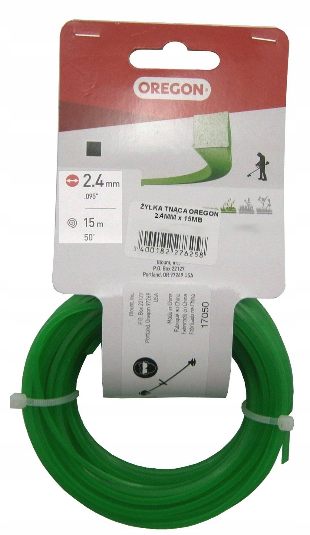 

Żyłka Tnąca Oregon 2,4MM x 15MB Etykieta Kwadrat
