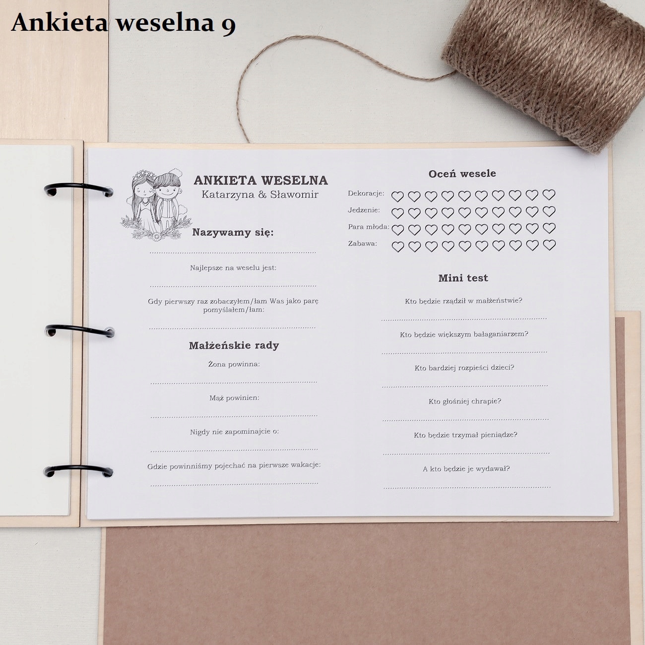 Księga gości weselnych z ankietami na ŚLUB WESELE Stan opakowania oryginalne