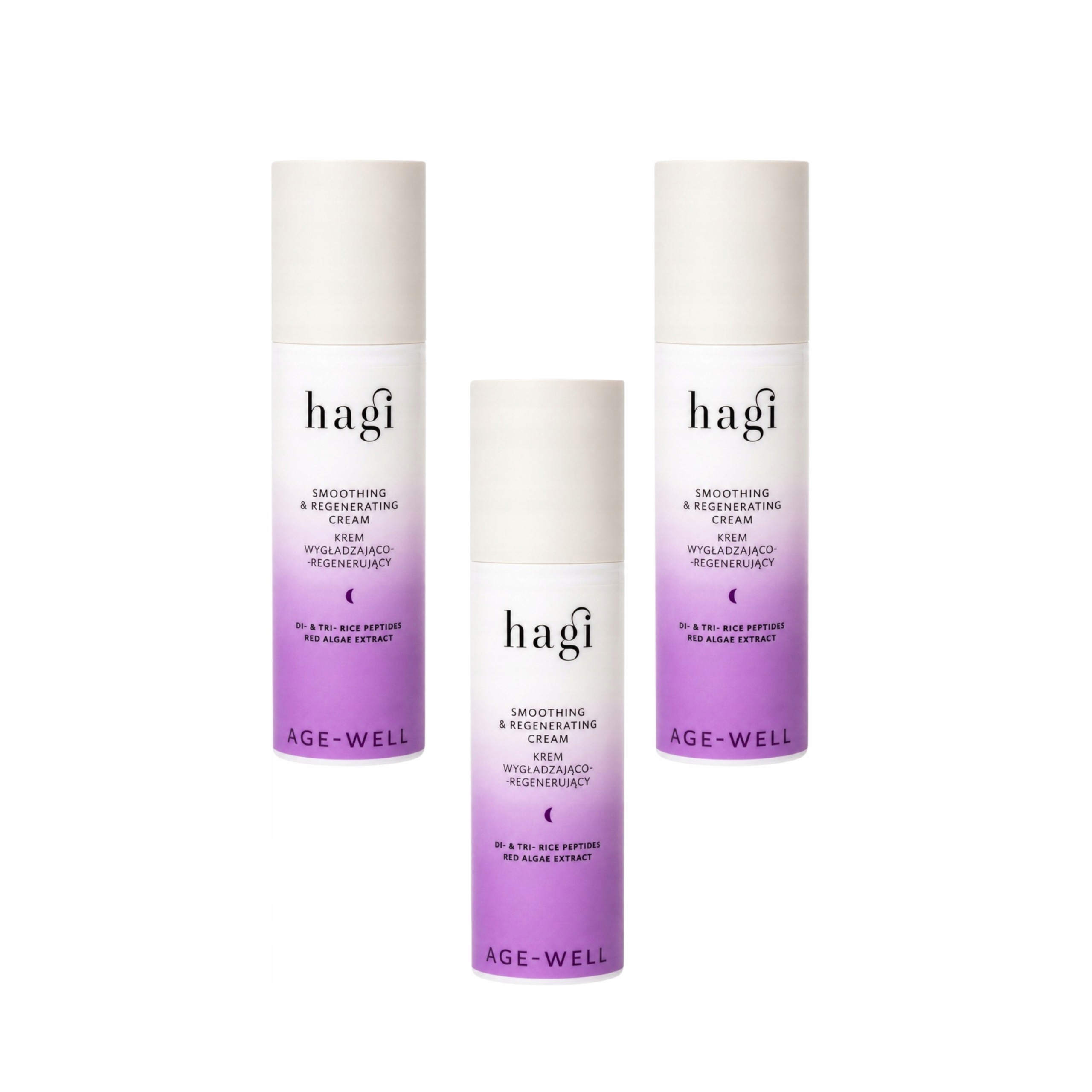 3 x Krem Wygładzająco-regenerujący na Noc z Peptydami Hagi Age-well 50 ml