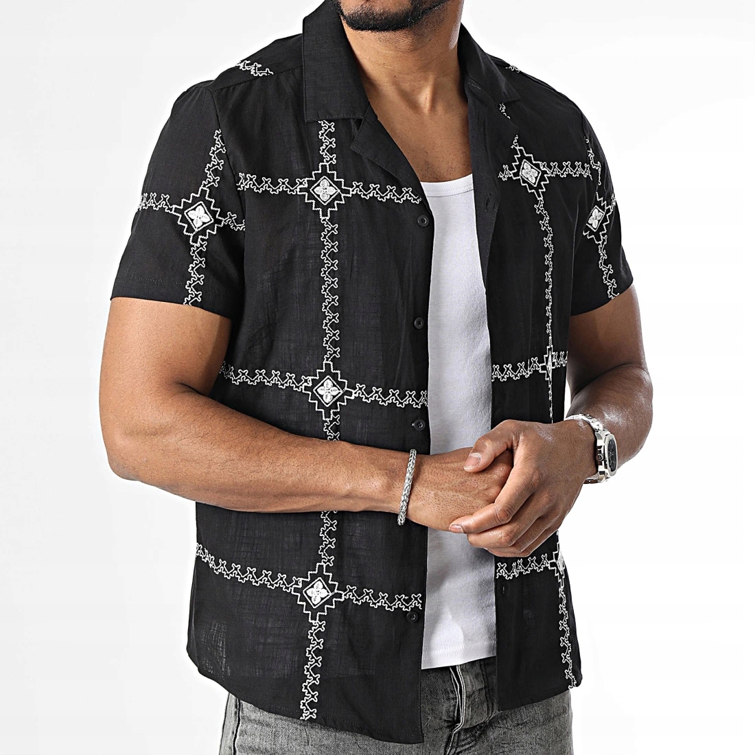 Košile Casual Prodyšná vyšívaná výšivka