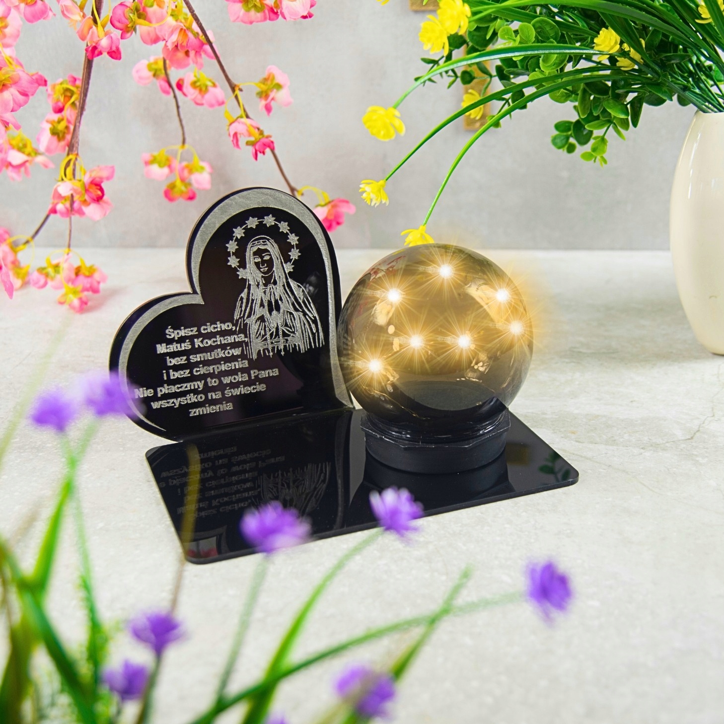 SOLARNY ZNICZ LED STATUETKA NA CMENTARZ GRÓB DUŻA Kod producenta DecorTrend