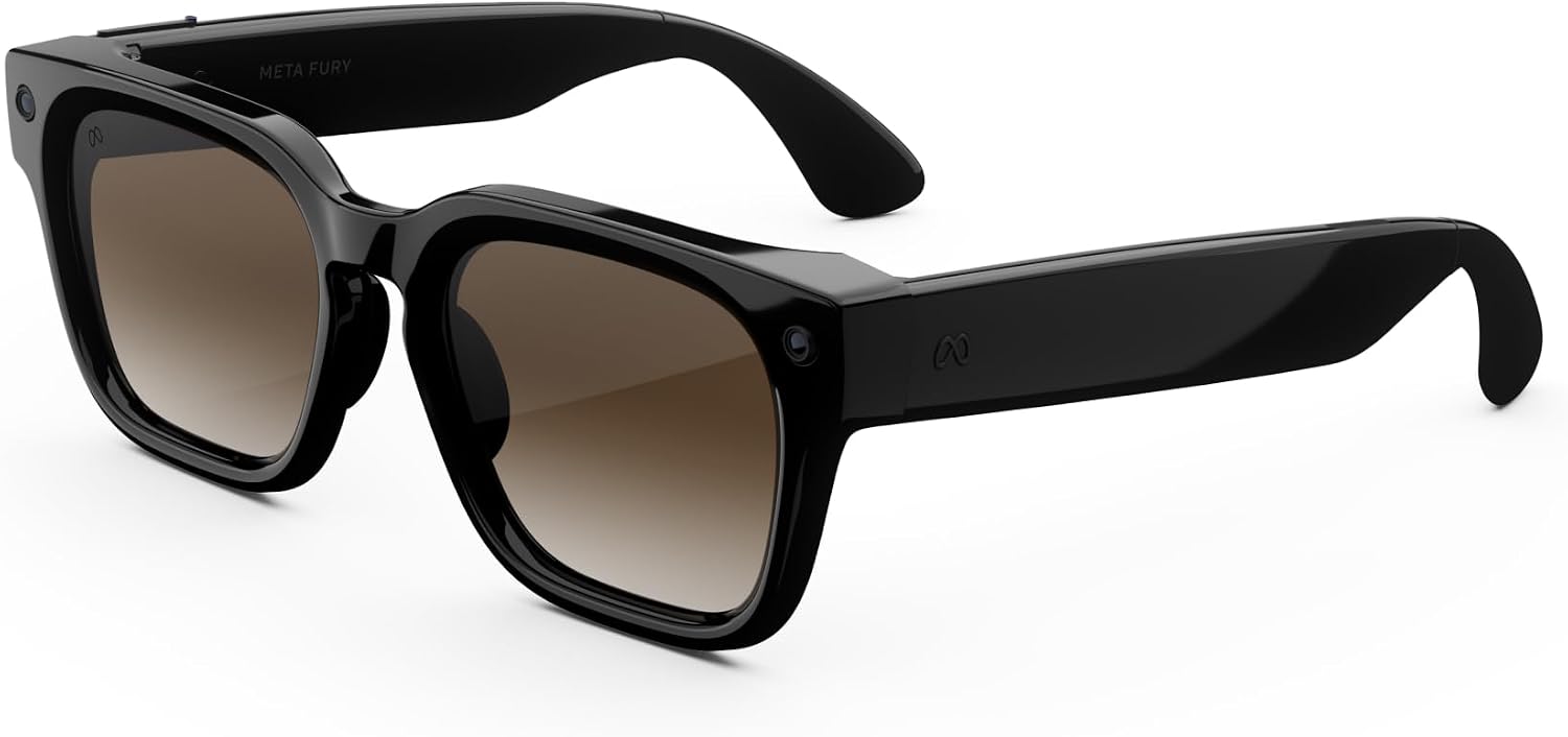 Chytré brýle Ai Ar Meta Glasses Fury, klasická černá, hnědý přechod (gradient), standardní velikost