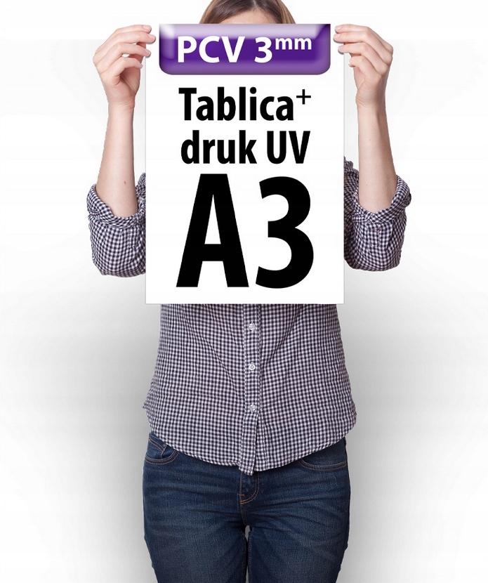 Tablica Szyld Druk UV Plansza PCV 3mm A3