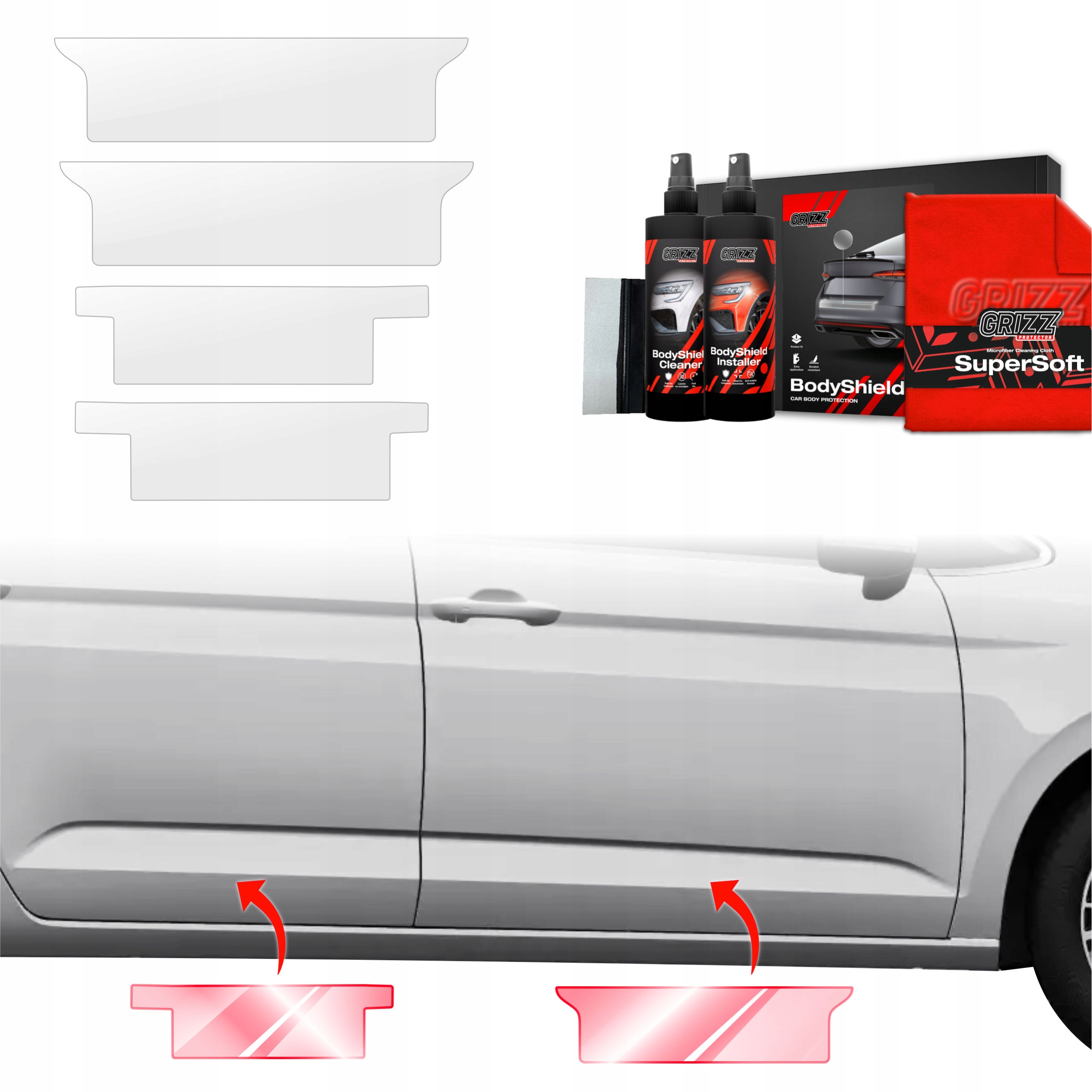 4v1 Fólie Ppf dýha na prahy pro Volkswagen Touran (2024-2025) Grizz