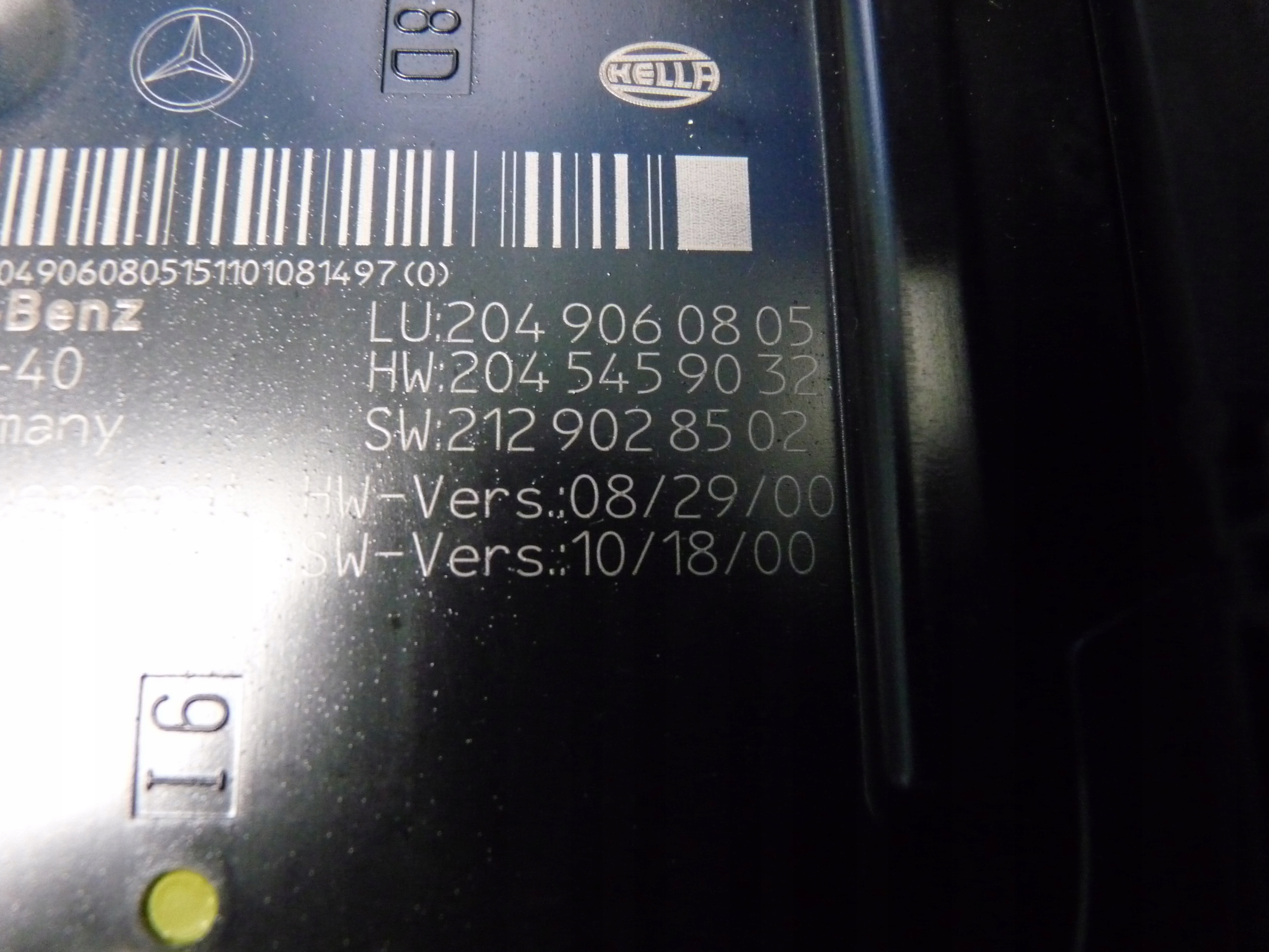 MERCEDES C KLASA W204 module control unit SAM