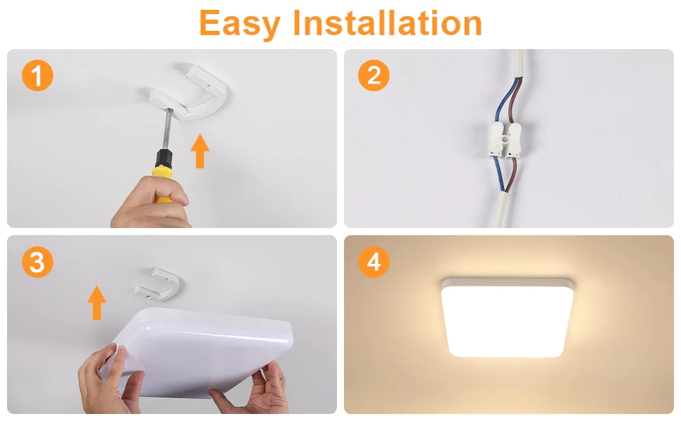 LAMPA SUFITOWA LED LAMPA PLAFON BIAŁY 3000K IP54 NOWOCZESNA DO SYPIALNI Rodzaj gwintu zintegrowane źródło LED