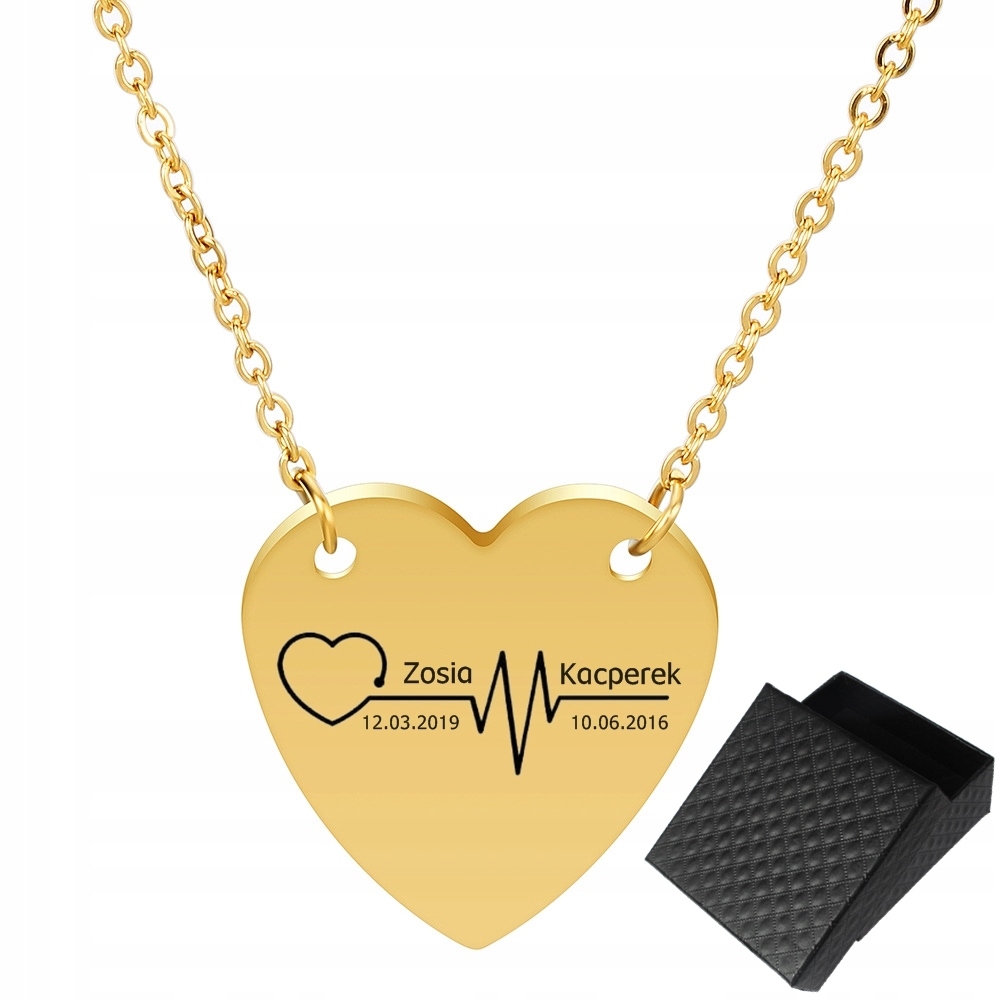 

Naszyjnik Serce z linią życia Twoje Imiona grawer