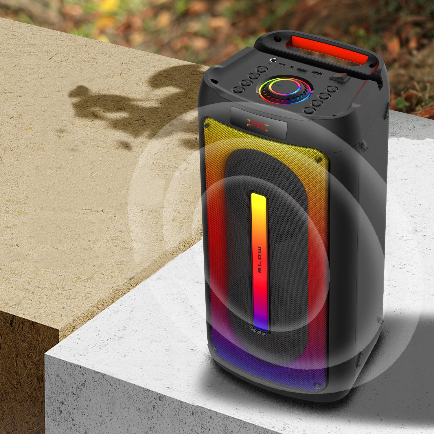 GŁOŚNIK BLUETOOTH USB PRZENOŚNY BOOMBOX RGB KARAOKE MIKROFON PILOT ZESTAW Stan opakowania oryginalne