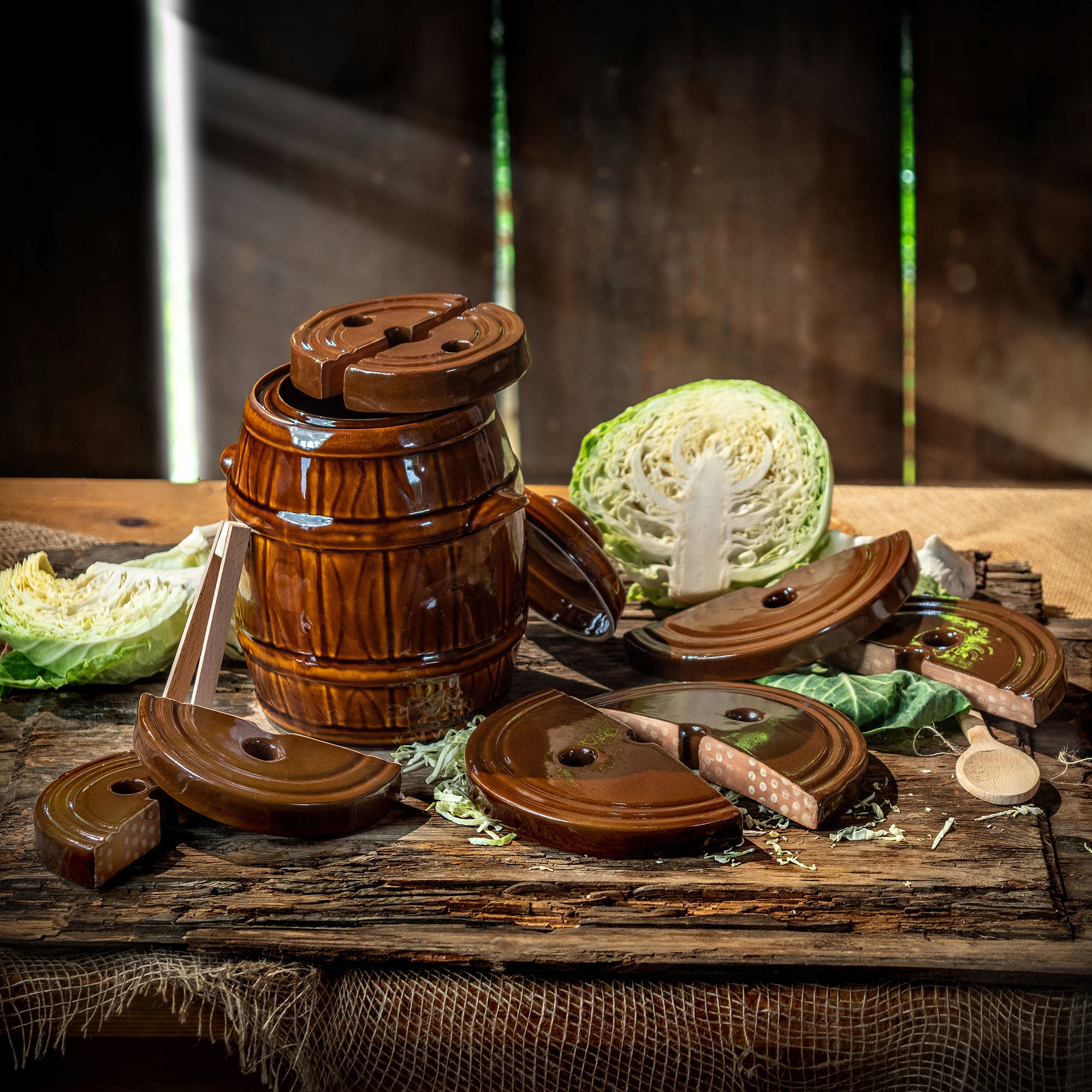 KAMIEŃ DOCISKOWY DO KISZENIA BECZKI 17cm 2x Pojemność 0 l