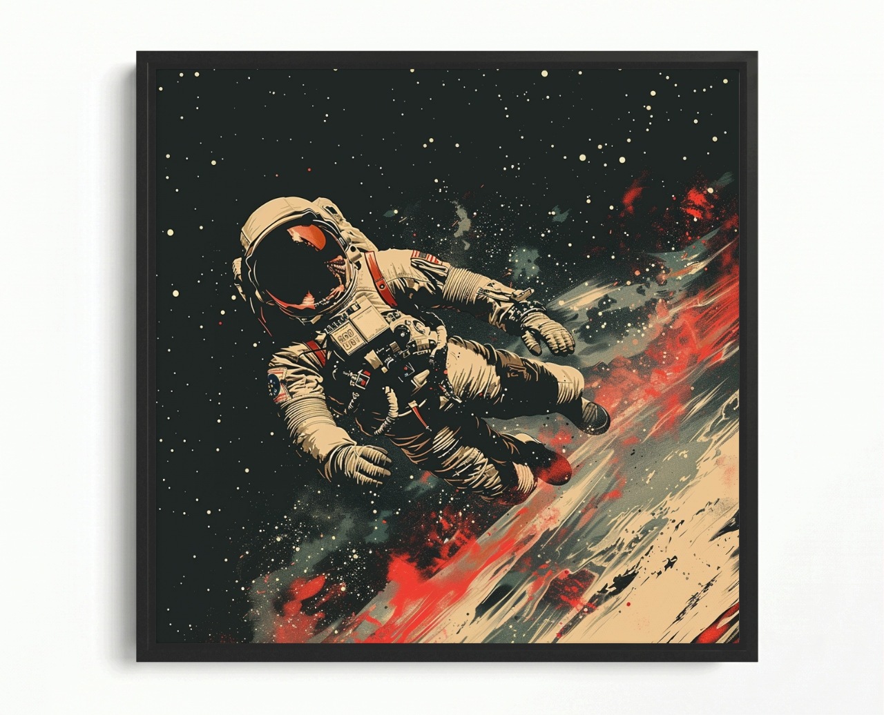 Obraz Rama American Box Astronauta Kosmos Galaxia Grafika Art 60x60