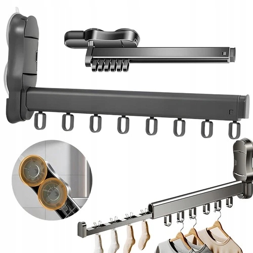 Levně Sušák Na Prádlo Věšák Na Oblečení Skládací Na Stěnu Roztahovatelná 25 cm 10 kg