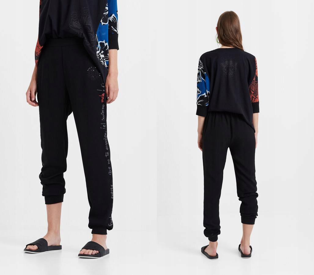 

Desigual Czarne Spodnie Cekiny (M)