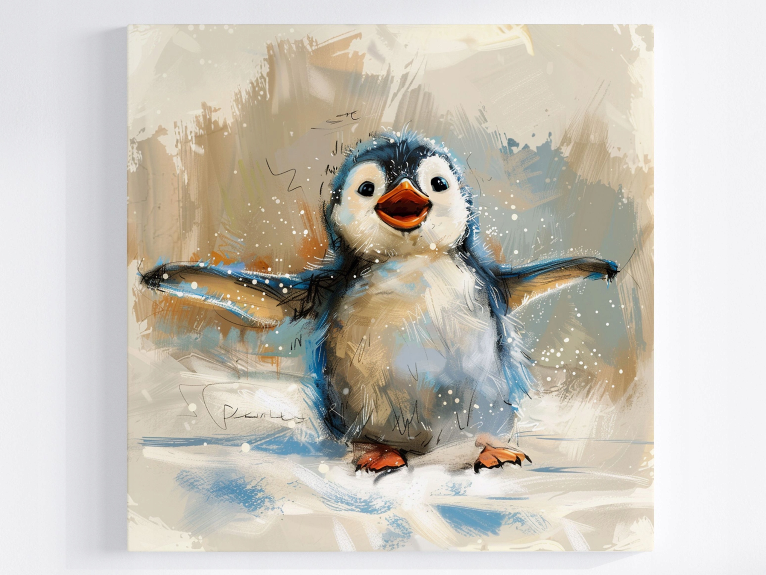 Obraz Na Plátně Canvas Tučňák Pták Zábava Radost Zima Mráz Sníh 60x60