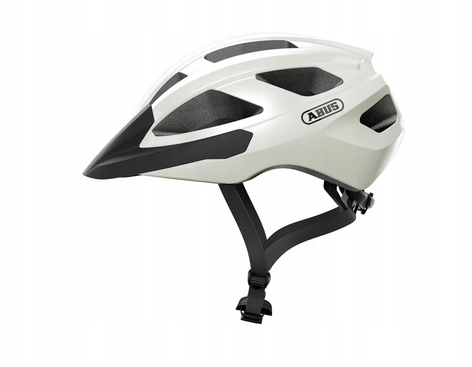 Kask Rowerowy Z Daszkiem Abus Macator Pearl White Regulowany