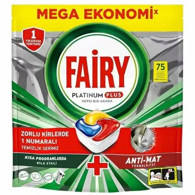 Fairy Platinum Plus Anti Terne Kapsułki Do Zmywarki lemon cytrusowy 75szt