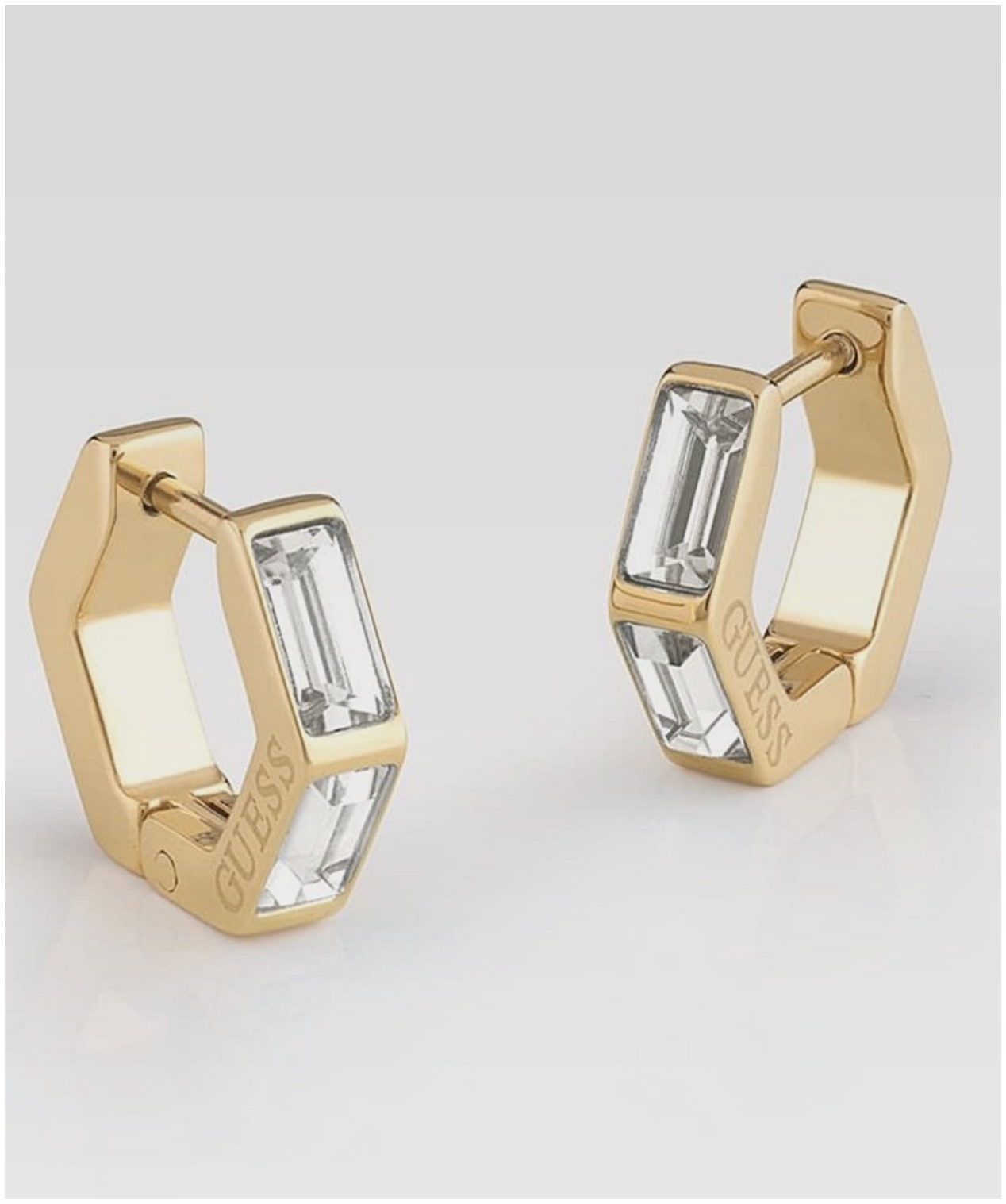 Dámské Náušnice Guess zlaté s logem