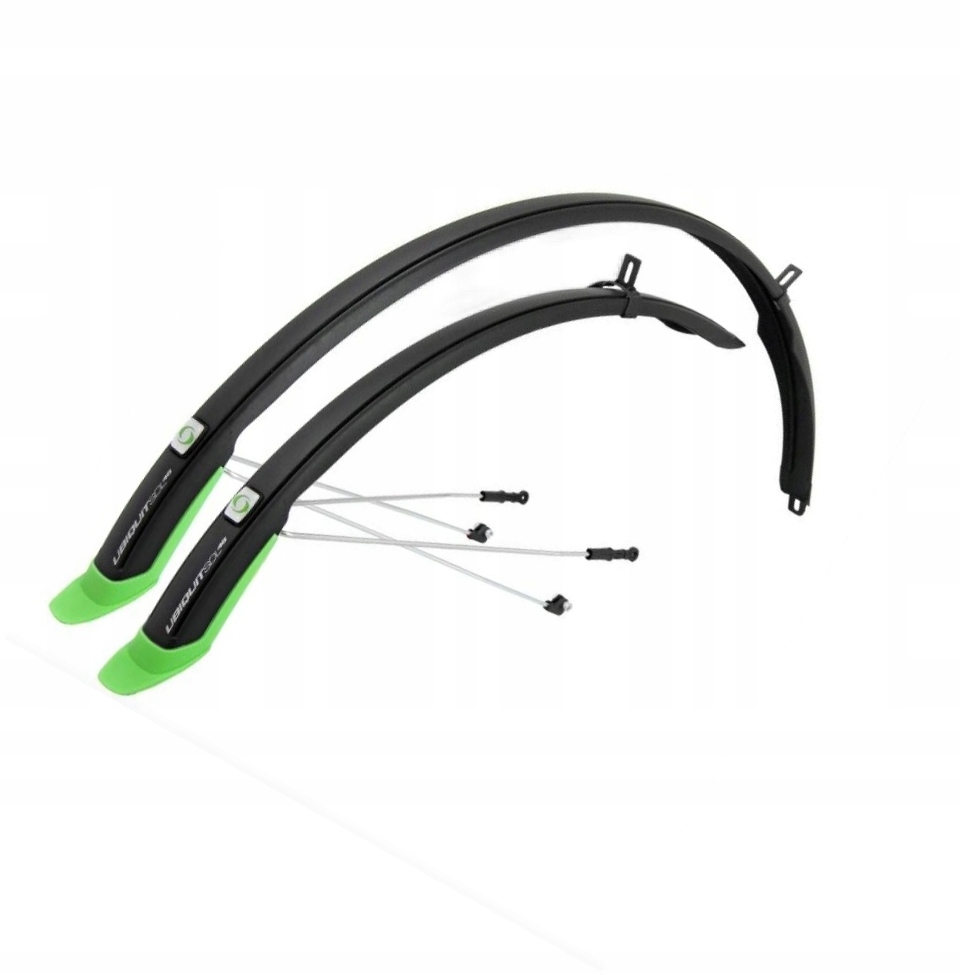Błotniki 28'' Simpla Ubiquit Sdl 45mm Czarny-Zielony Wsporniki