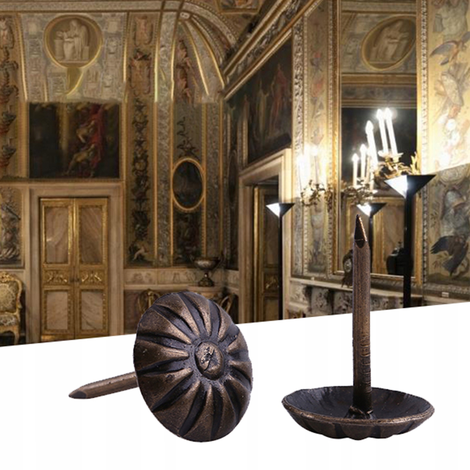 100X GWOŹDZIE TAPICERSKIE OZDOBNE METAL 11X16MM Stan opakowania oryginalne