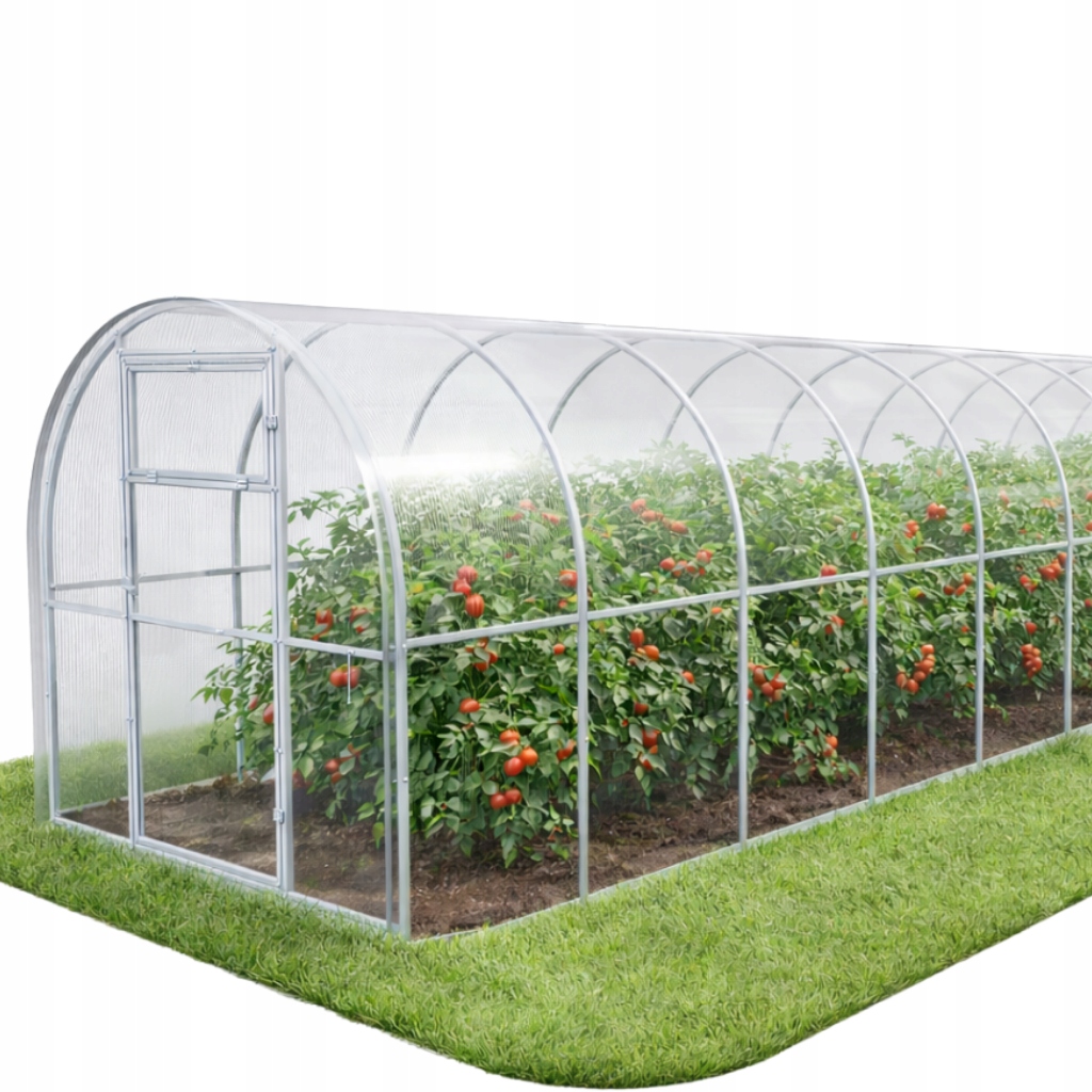 Skleník z polykarbonátu Zahradní tunel 2x10 m profily 20x20 polykarbonát 4 mm