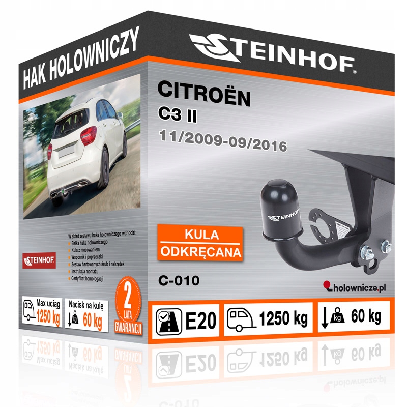 Hak holowniczy Citroën C3 II 2010-2016