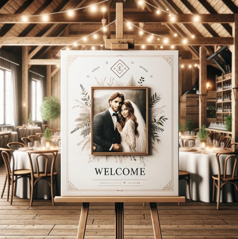 Tablica powitalna na wesele ślub z napisami obraz 40x60 Płeć uniseks