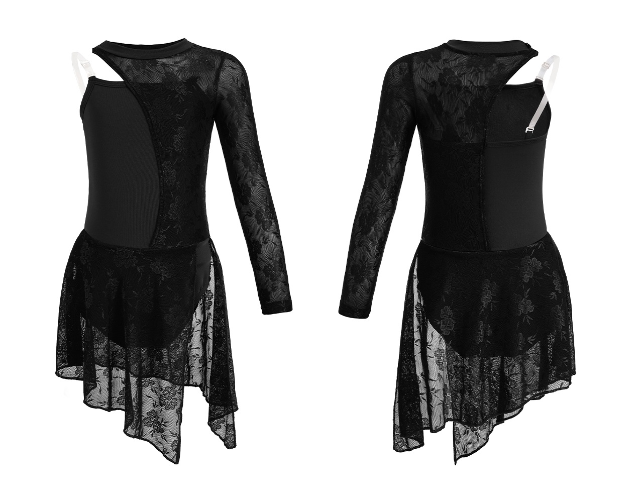 Baletní Body Černé S Krajkovou Sukní, Baletní Taneční Oblečení Vel.