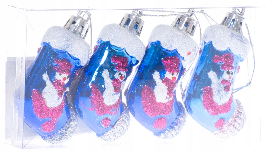 

Bombki skarpetki granatowo-srebrne 4 sztuki 6cm