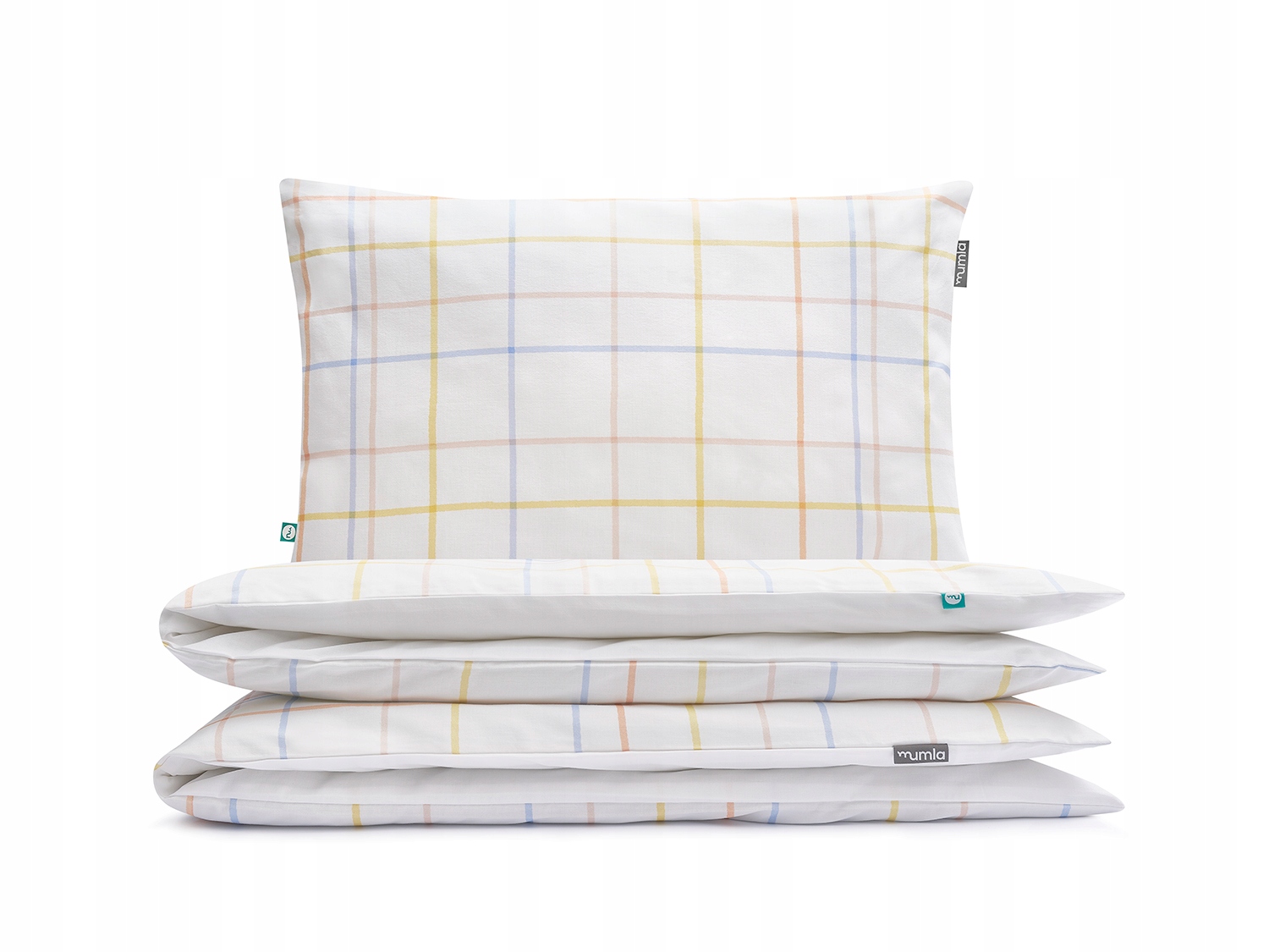 Súprava posteľnej bielizne Simple Pastelová mriežka 200 x 200 cm 2 x 80 x 70 cm Mumla