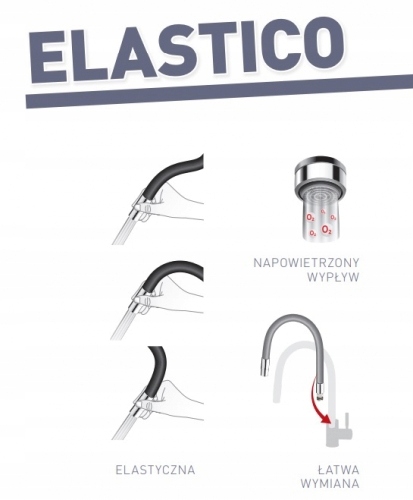 BATERIA KUCHENNA Z ELASTYCZNĄ WYLEWKĄ ZUMBA BZA4B Linia Zumba