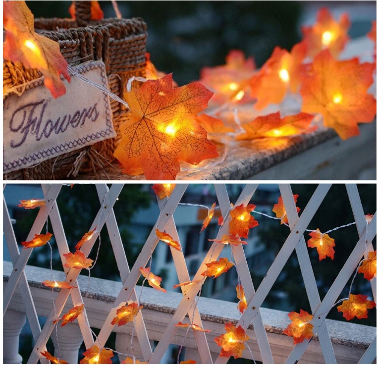 GIRLANDA JESIENNA SZTUCZNE LIŚCIE OZDOBA LED LAMPA Liczba sztuk w zestawie 1 szt.