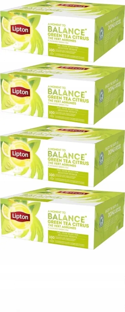 Herbata w kopertach Lipton Classic Green Tea Citrus cytrynowa 100szt x4