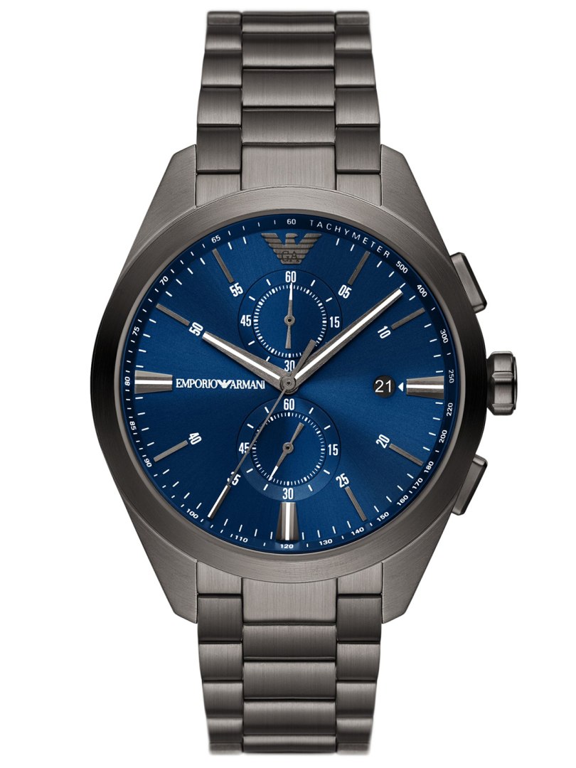 Zegarek Męski Emporio Armani luksusowy Premium na grafitowej bransolecie