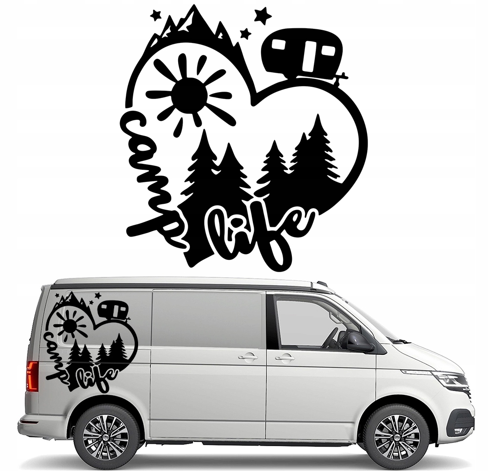 Nálepka Grafika na karavan Camp Life Camping Hory Mountains 90x97