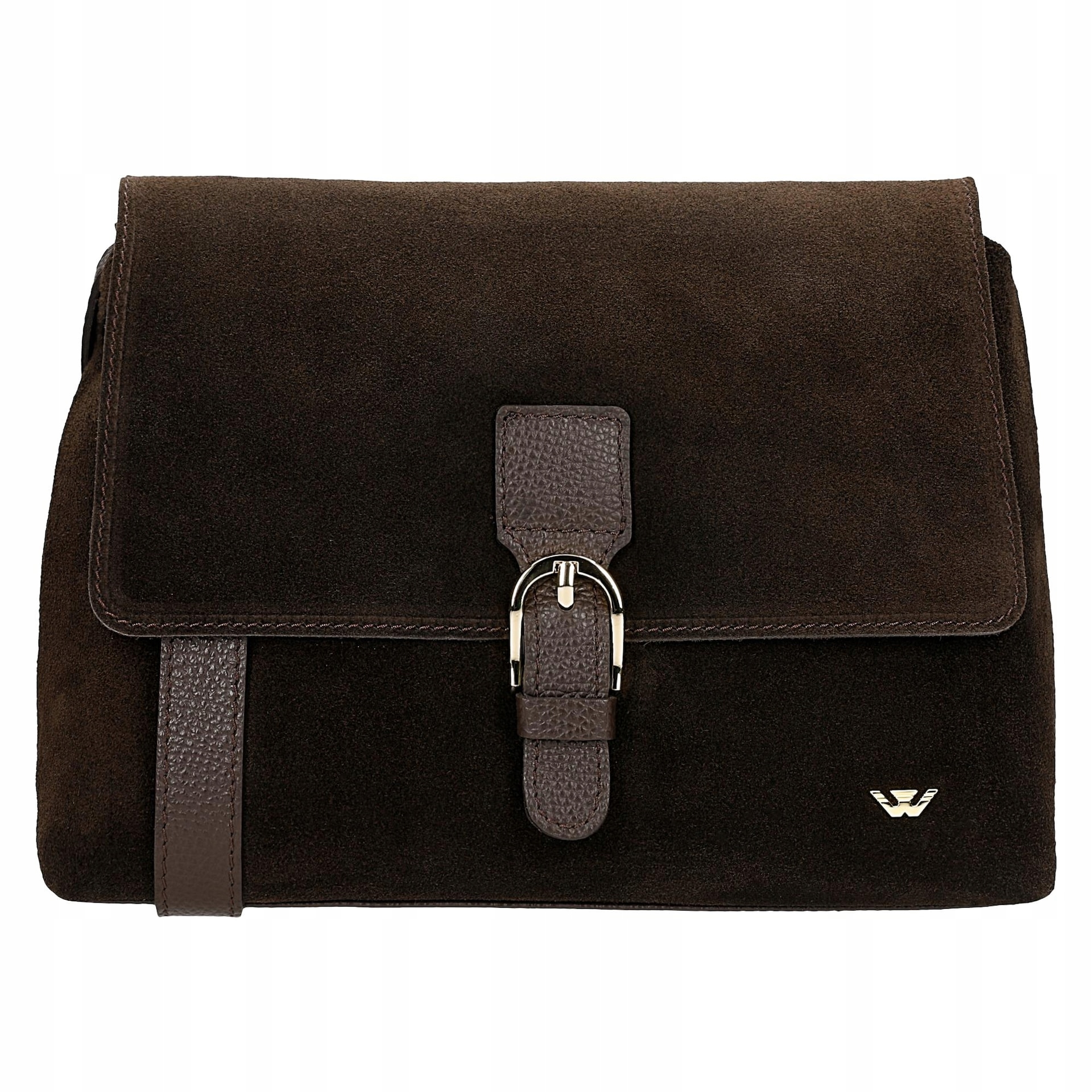 Czekoladowa torebka damska z łączonych skór