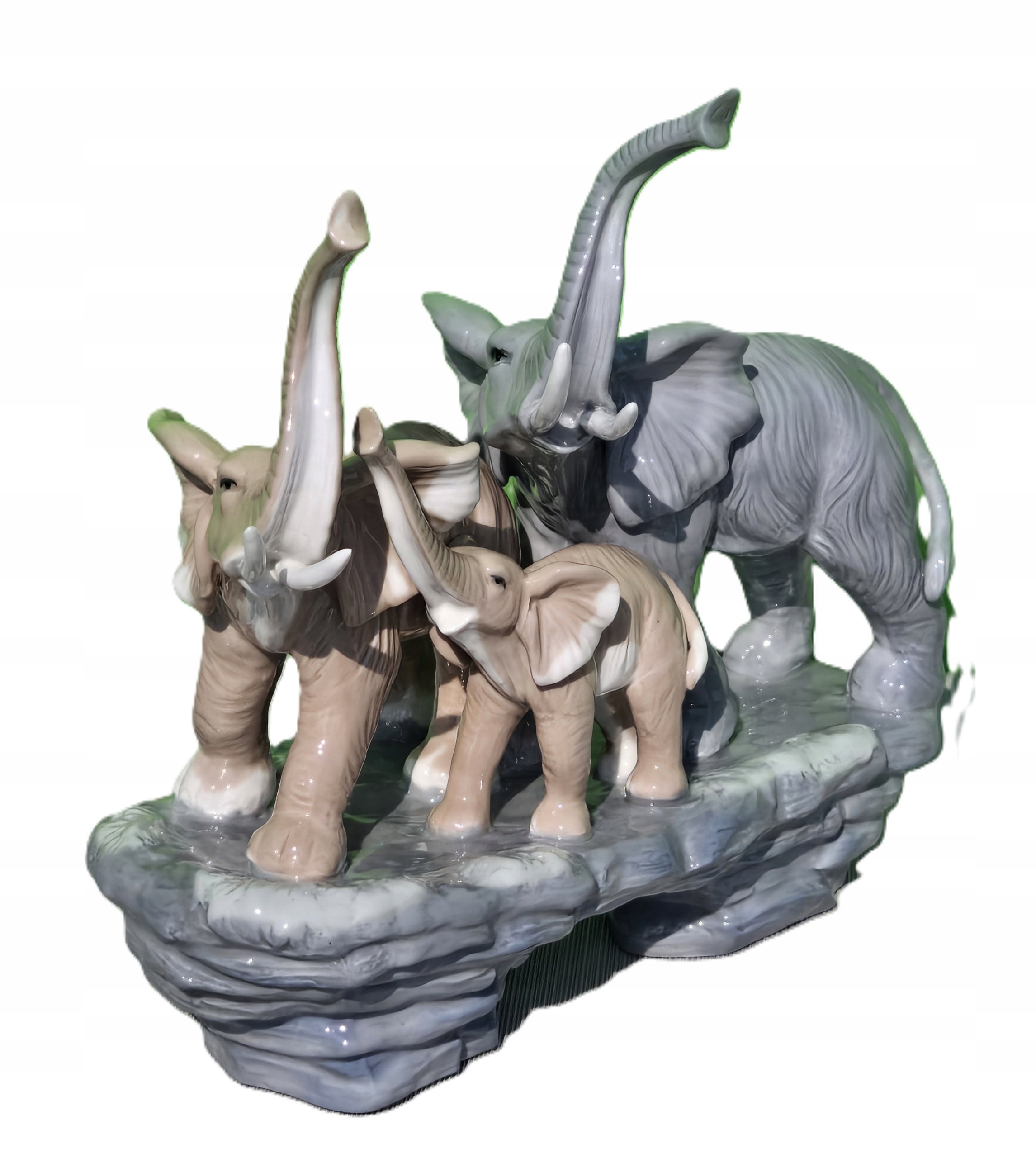 Figurka Porcelanowa Słoń Figura Rodzina Słoni Dekoracja Słonie Ozdoba