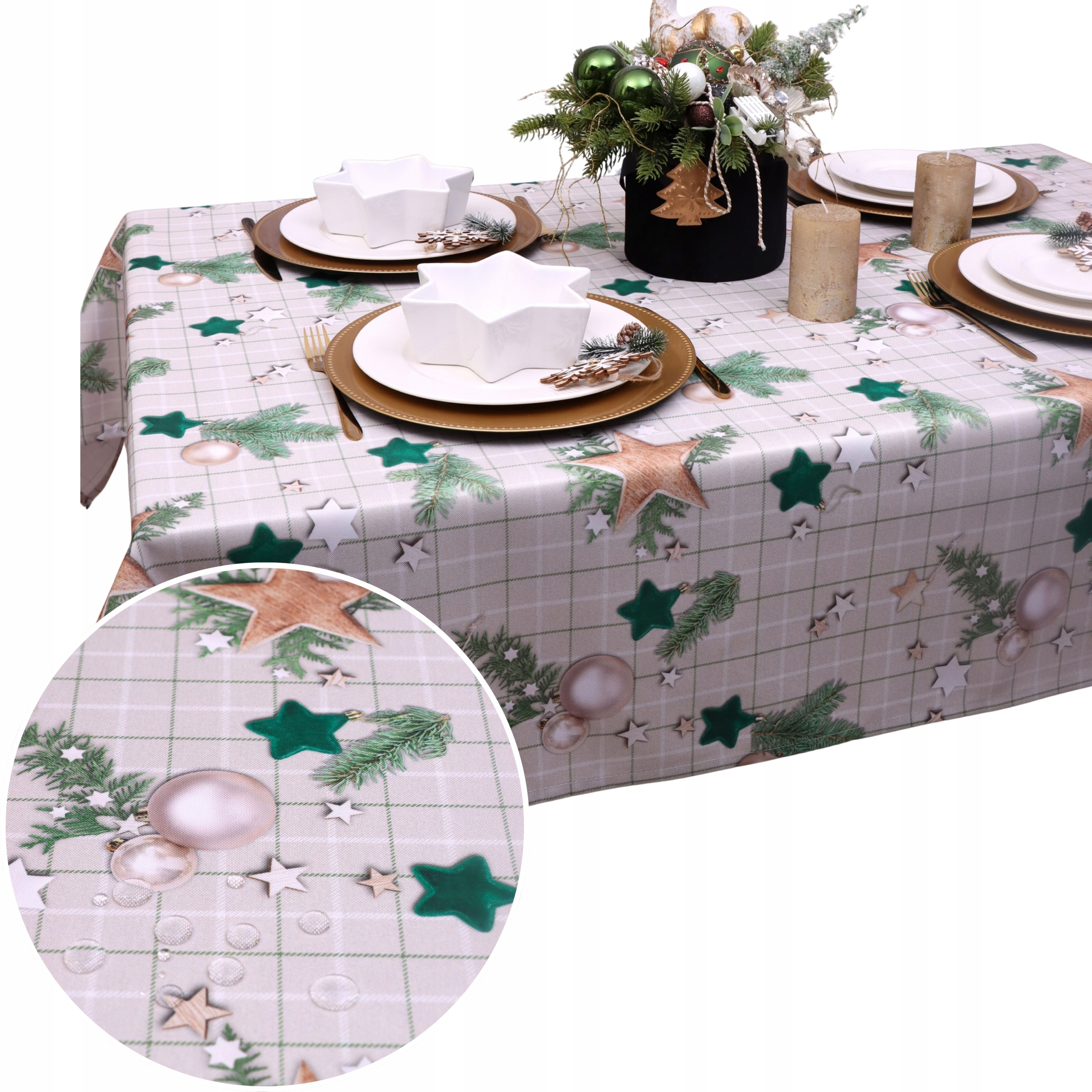 Vianočný obrus BN25 – Hviezdičky 290-1 Plamovzdorný 450x140 Vianoce